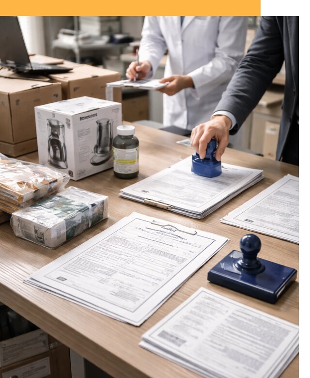 Сертификация импортных товаров от 12304 с таможенным сопровождением